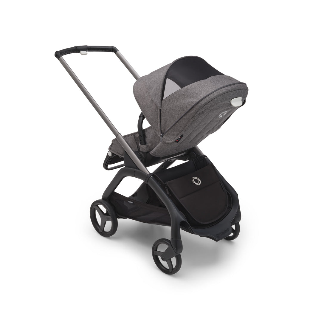 Back side of Bugaboo Dragonfly Stroller in -- Color_Grey Melange