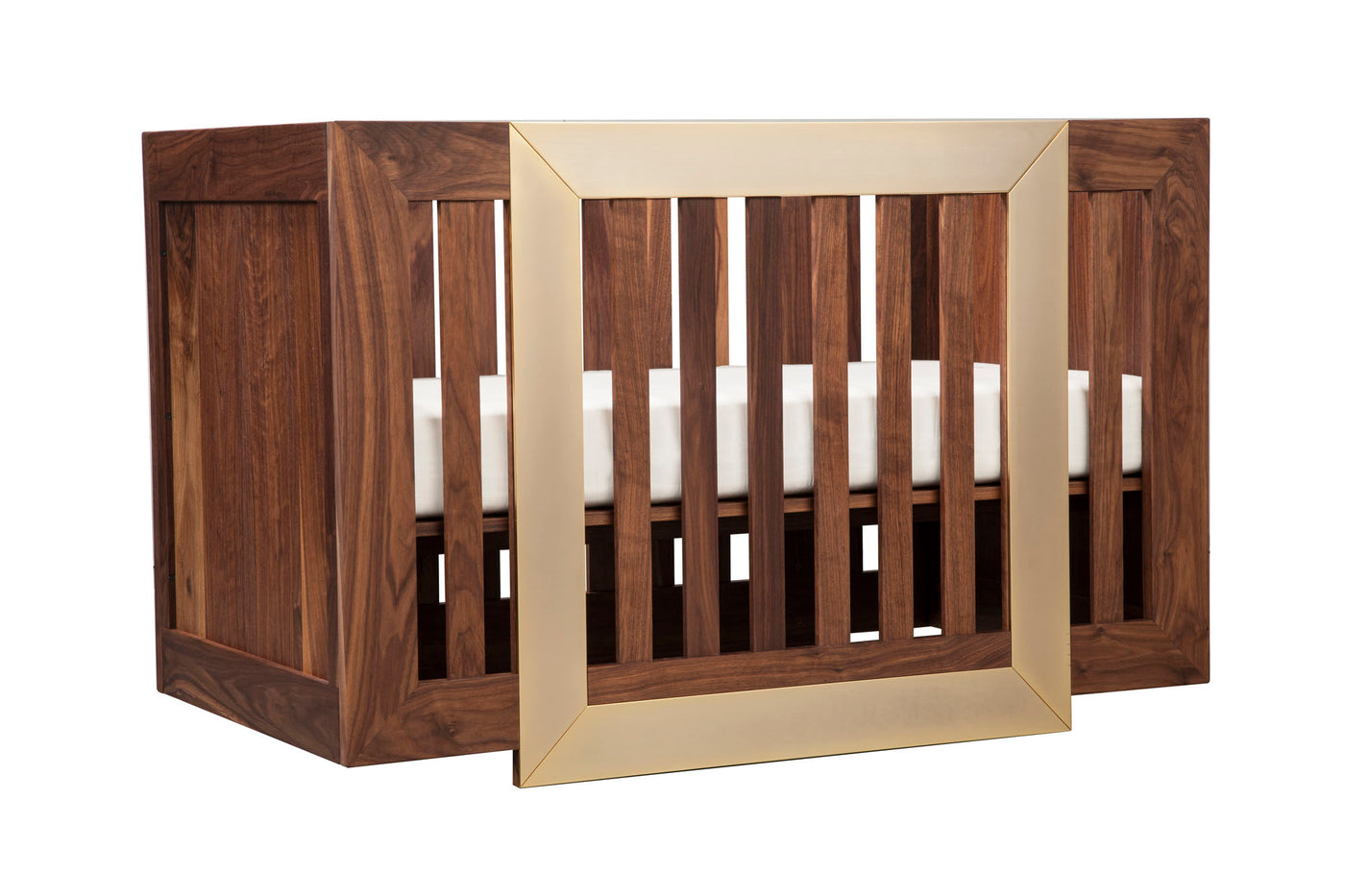 Lydian Crib in Walnut Finish with 24k Gold