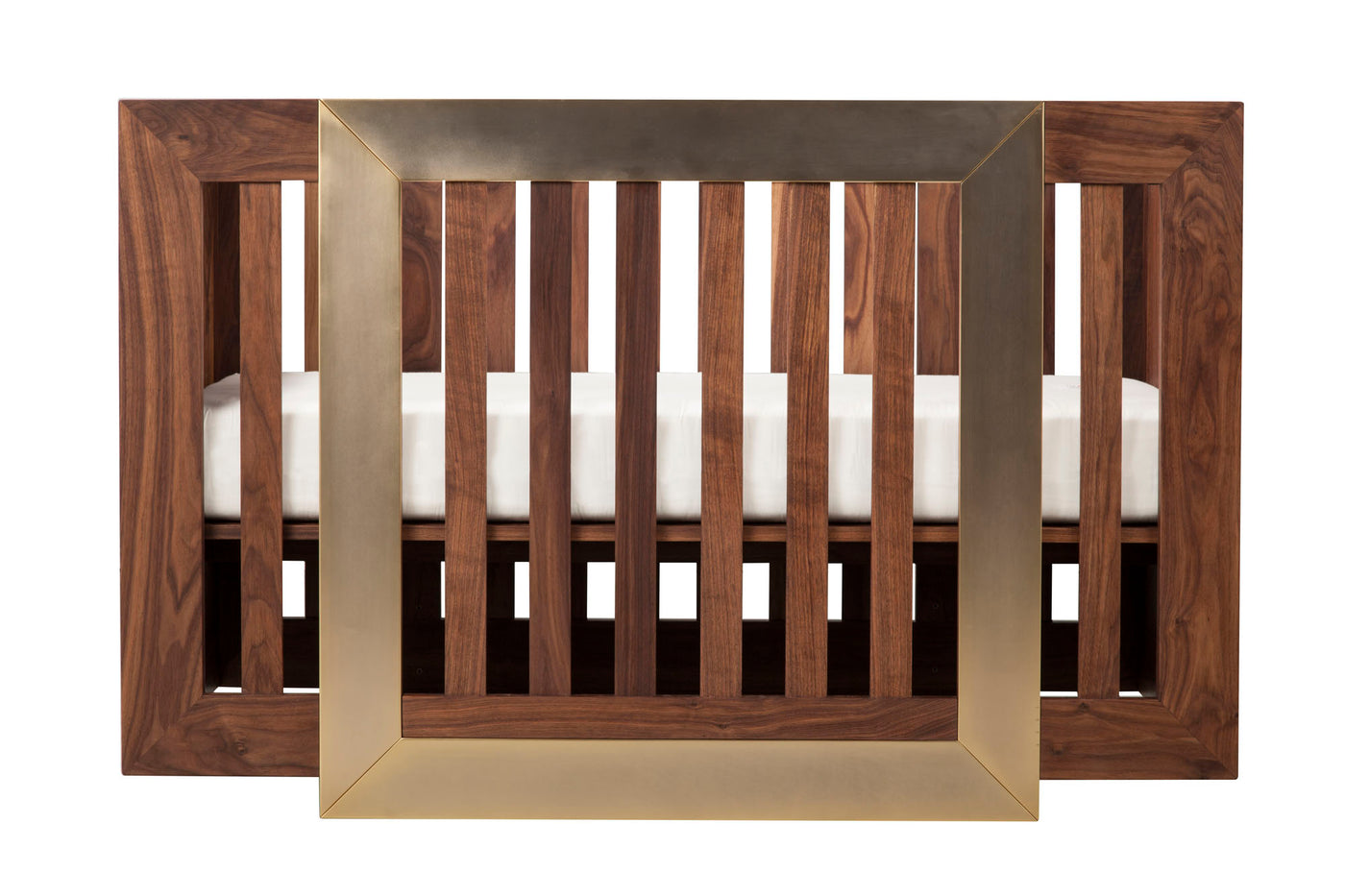 Lydian Crib in Walnut Finish with 24k Gold