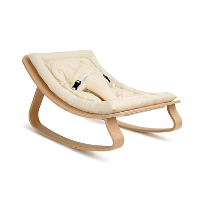 Charlie Crane LEVO Baby Rocker -- Color_Organic White _ Beech