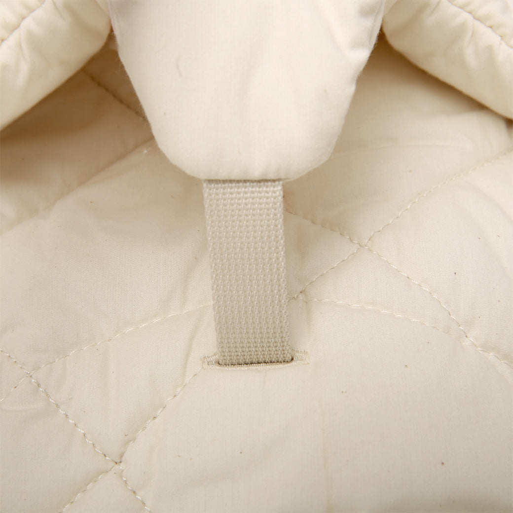 Straps on the Charlie Crane LEVO Baby Rocker in -- Color_Organic White _ Beech