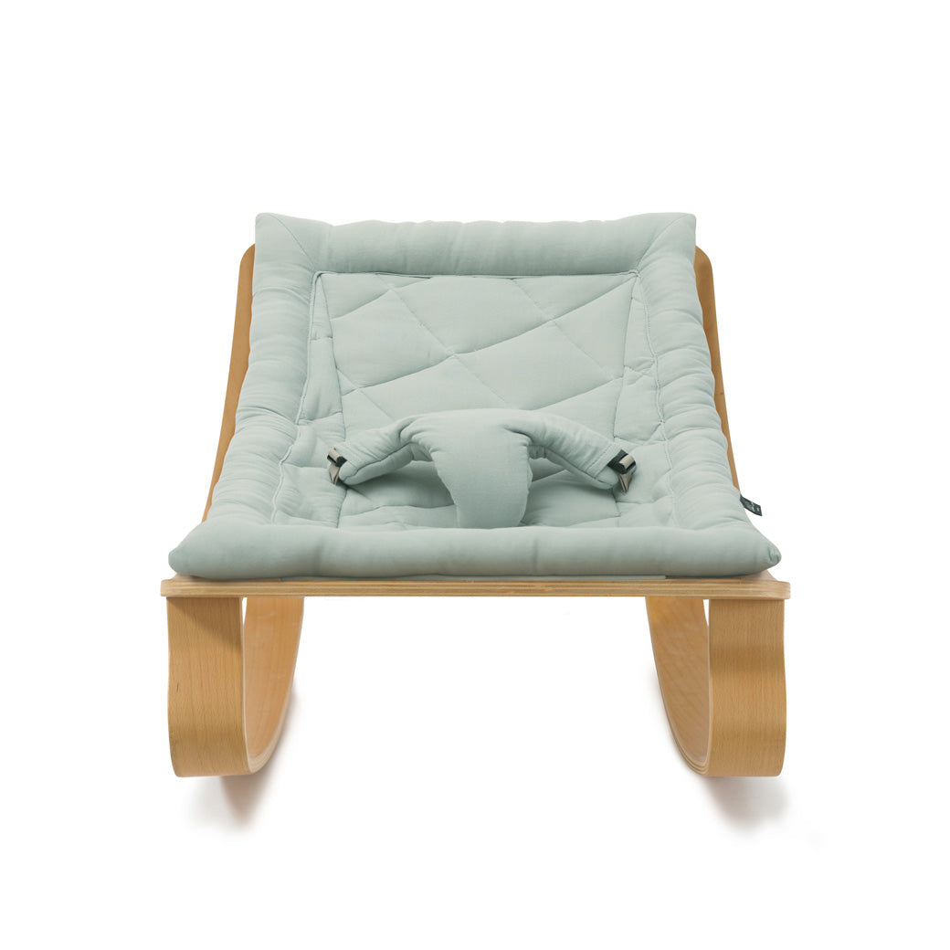 Front view of Charlie Crane LEVO Baby Rocker in -- Color_Farrow _ Beech