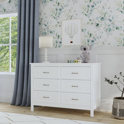 The DaVinci Charlie 6-Drawer Dresser next to window, lifestyle photo in -- Color_White