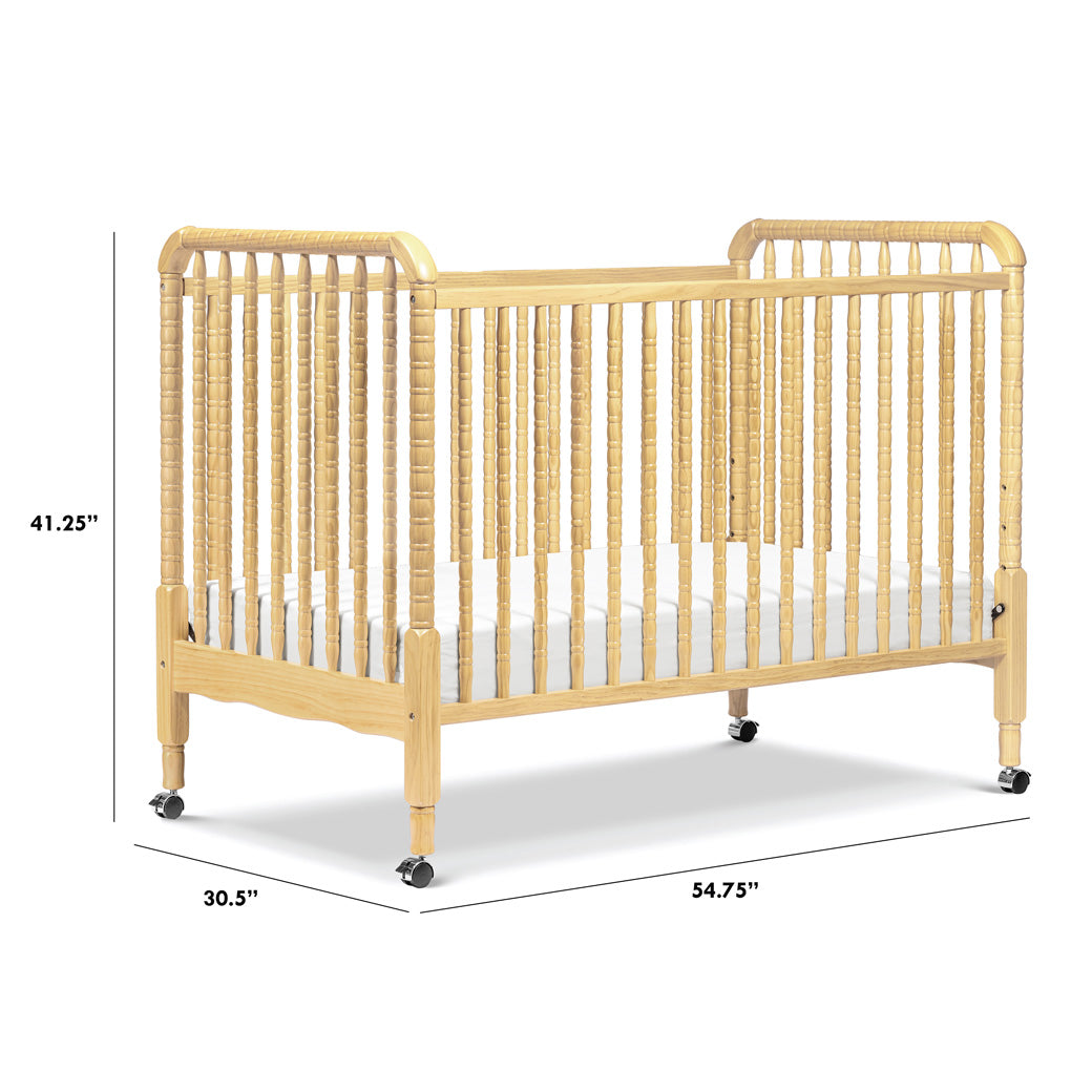 Dimensions of the Front view of DaVinci’s Jenny Lind Crib in -- Color_Natural