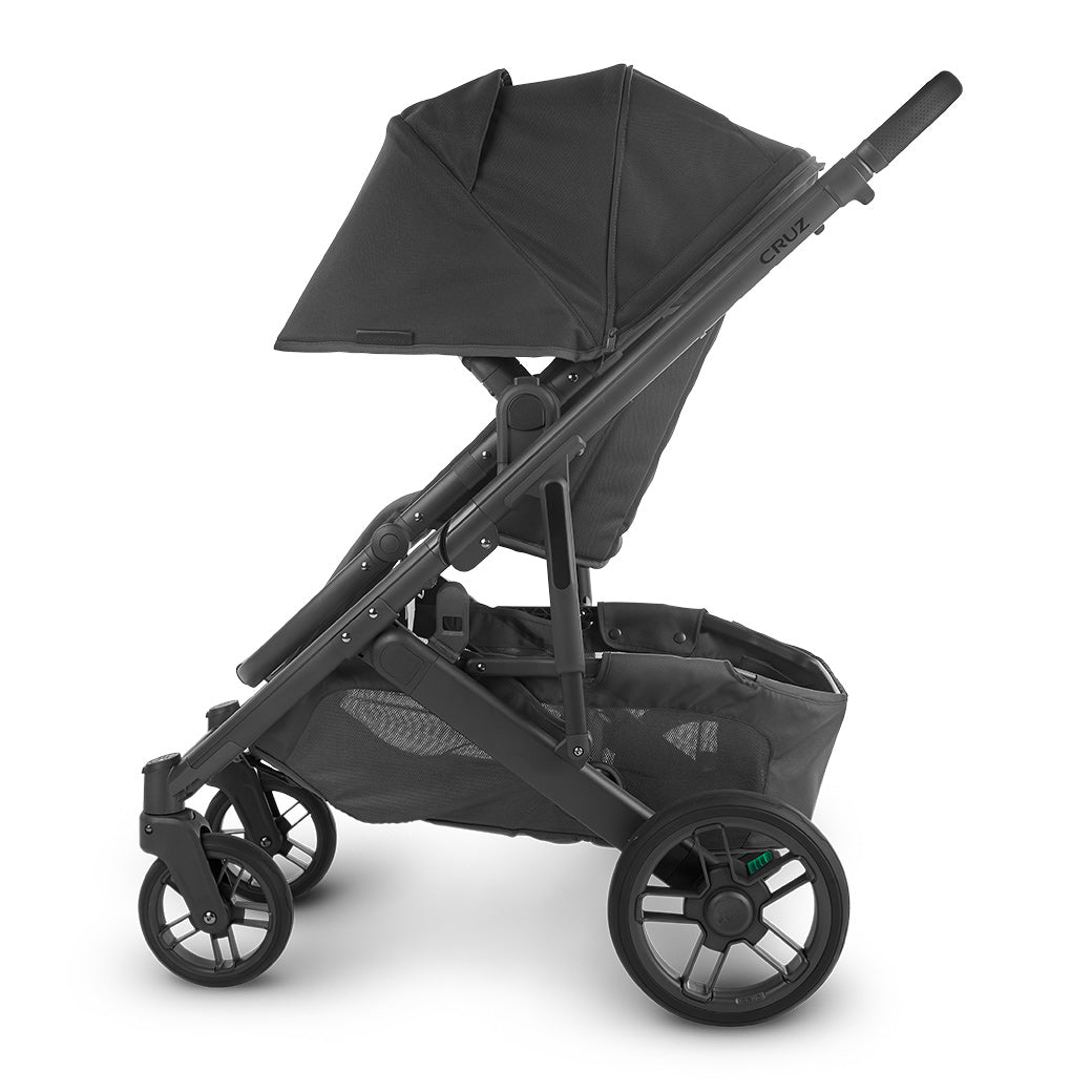 Side view of uppababy cruz v2 stroller with sunshade extended fully -- Color_Jake