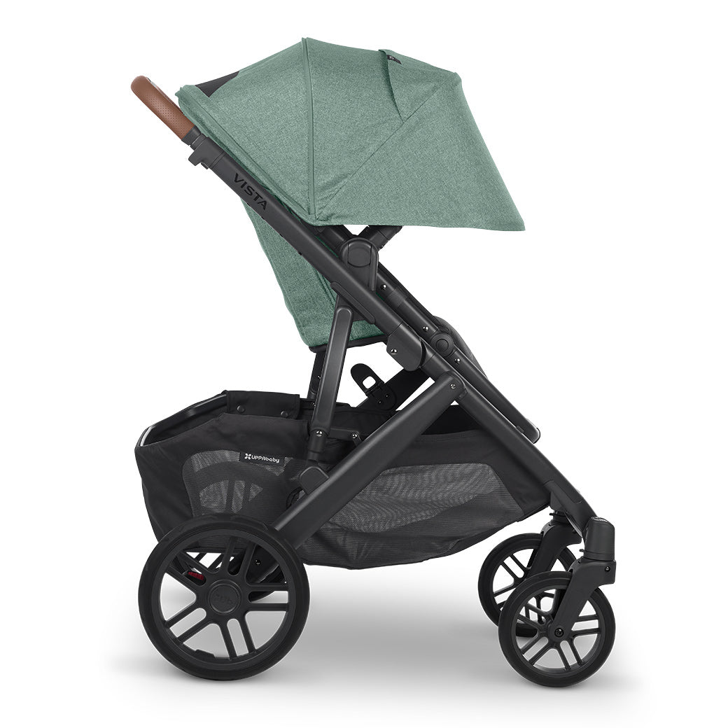 Profile view of the extended sunshade on the vista v2 stroller in -- Color_Gwen