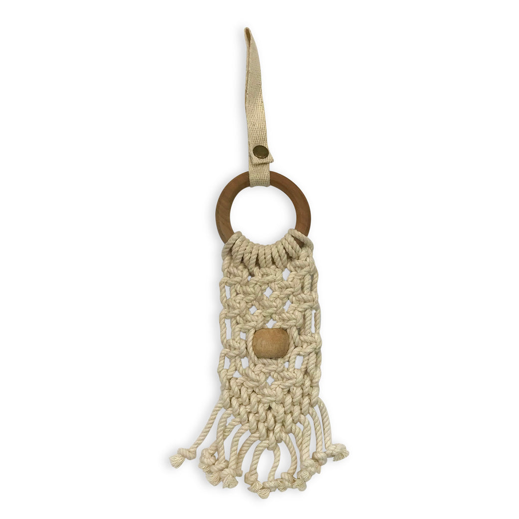 Hand knotted toy with one bead of Finn + Emma Play Gym in -- Color_Natural / Macrame