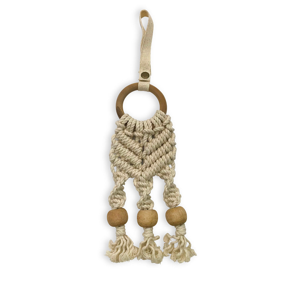 Hand knotted toy with beads of Finn + Emma Play Gym in -- Color_Natural / Macrame