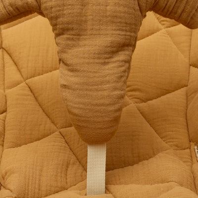 Straps on the Charlie Crane LEVO Baby Rocker in -- Color_Camel _ Beech