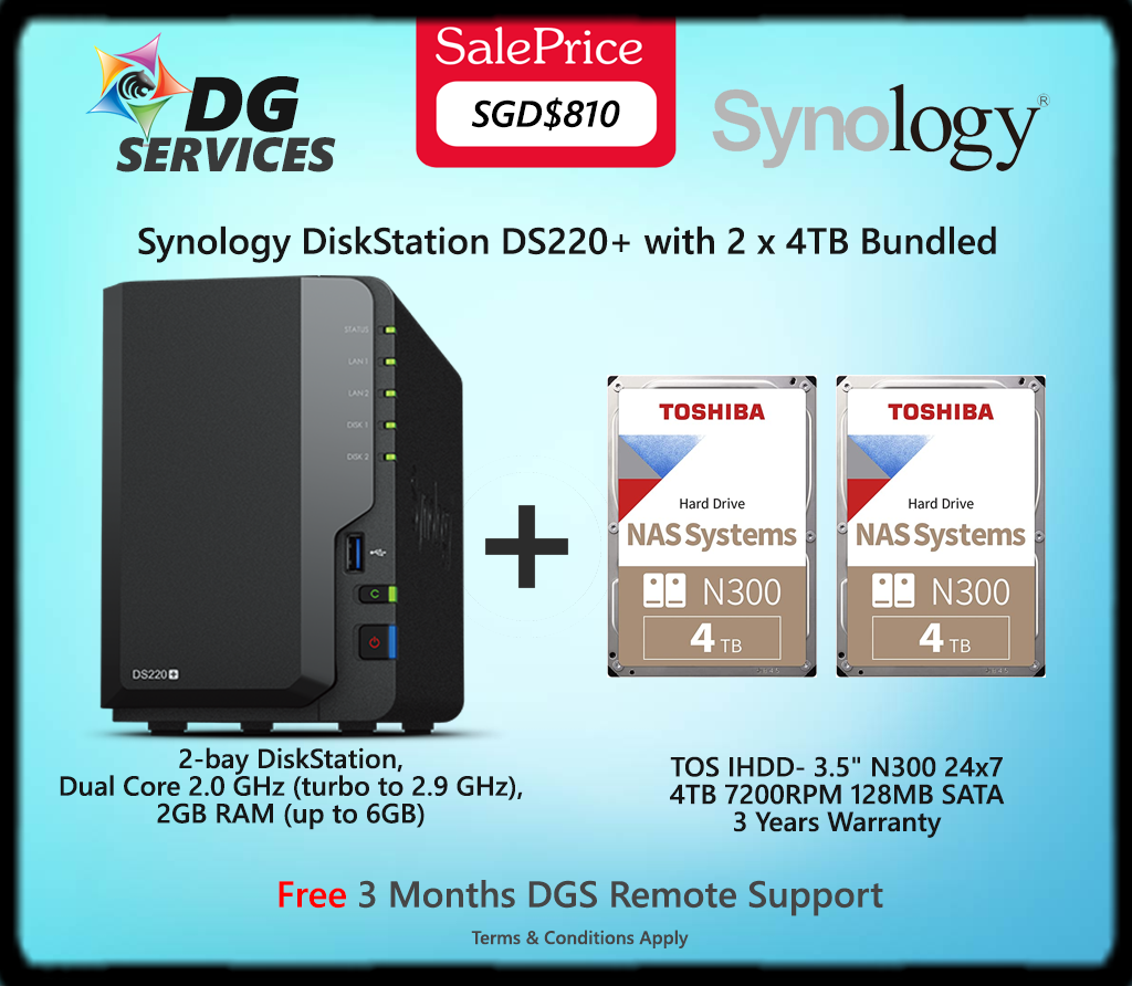 お気に入り Synology DiskStation DS220+ 2ベイ デュアルコアCPU搭載 2GBメモリ搭載 国内正規品+電話サポート対応品 