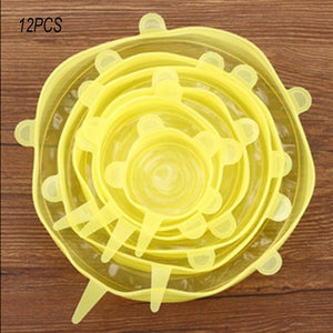 6 Pcs Kitchen Universal Accessories Silicone Reusable Food Wrap Bowl Pot Cover - amandaramirezphoto