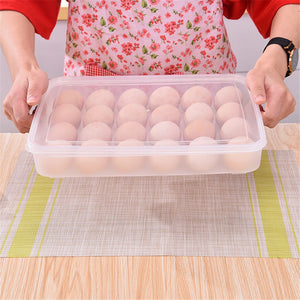 Plastic Egg Tray Holder Storage Container Organizer Bin With Lid For Refrigerator - amandaramirezphoto