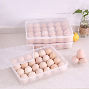Plastic Egg Tray Holder Storage Container Organizer Bin With Lid For Refrigerator - Iraniancinemachannel