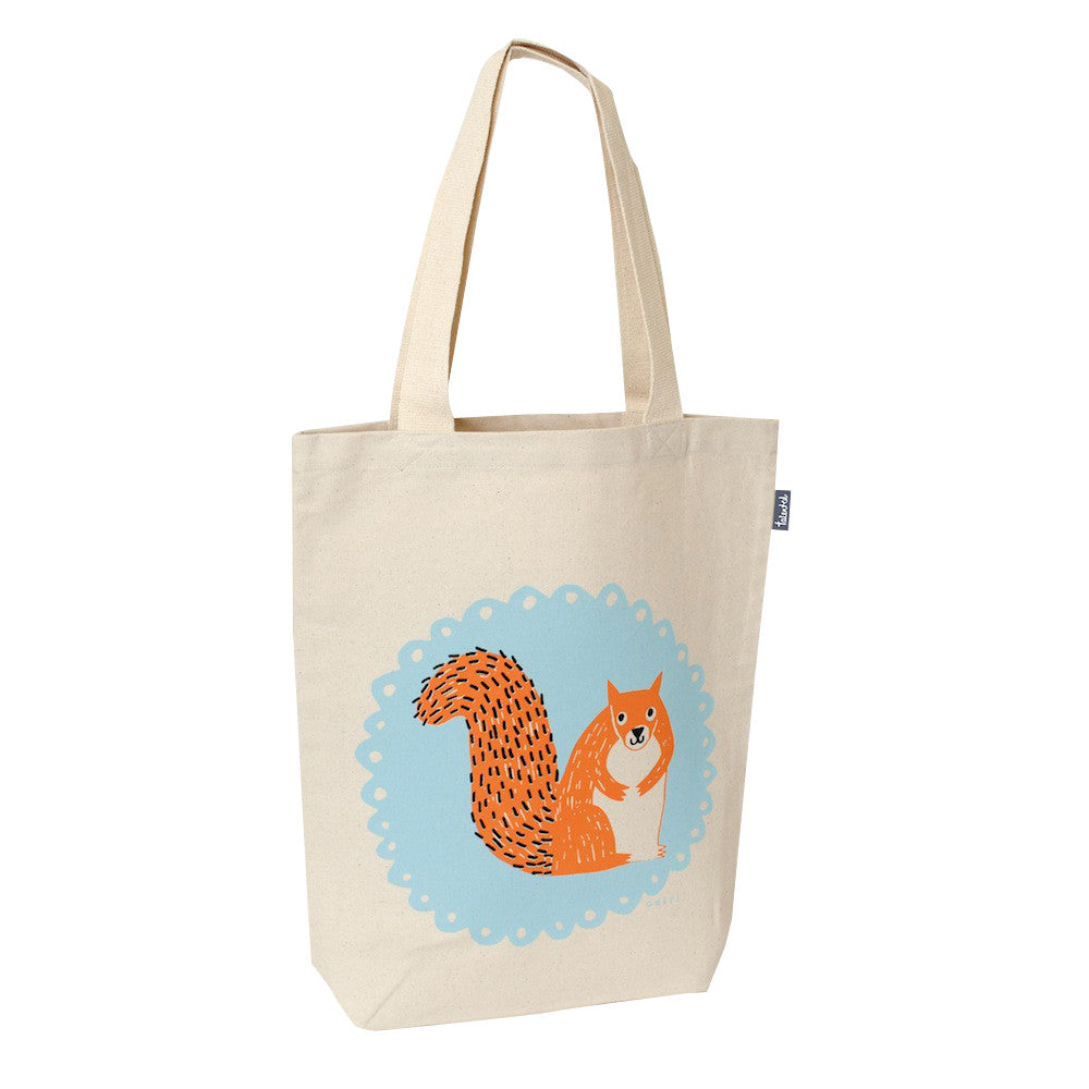 UK design fairtarde tote bag - mr. squirrel by miri studio