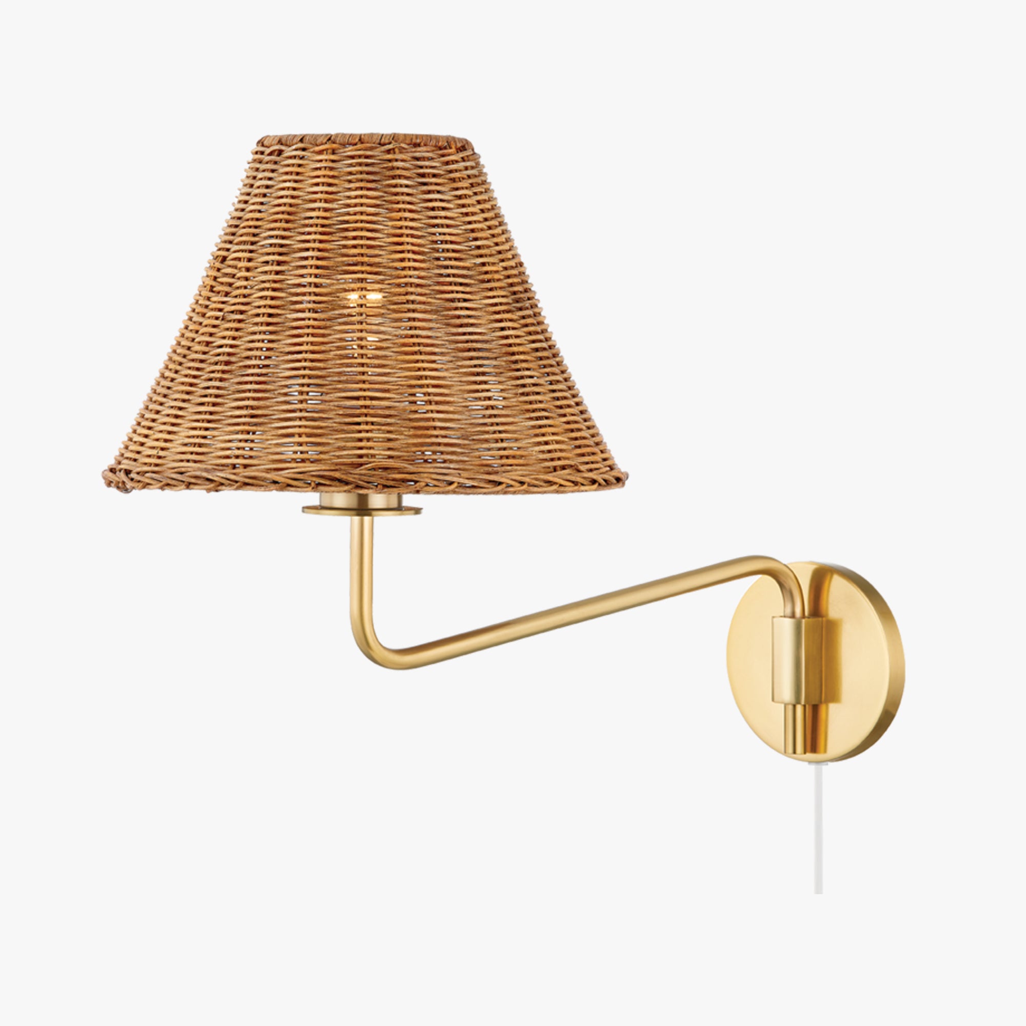 rattan swing arm sconce