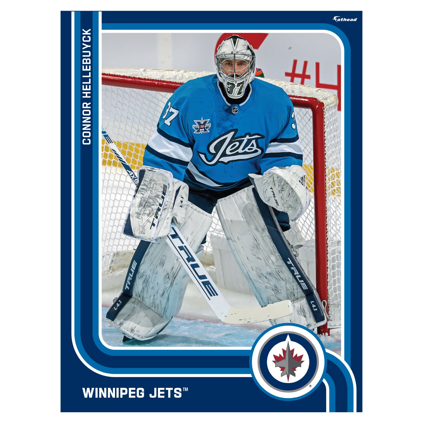 Connor Hellebuyck Winnipeg Jets Fanatics Authentic Unsigned Alternate Jersey in Net Photograph