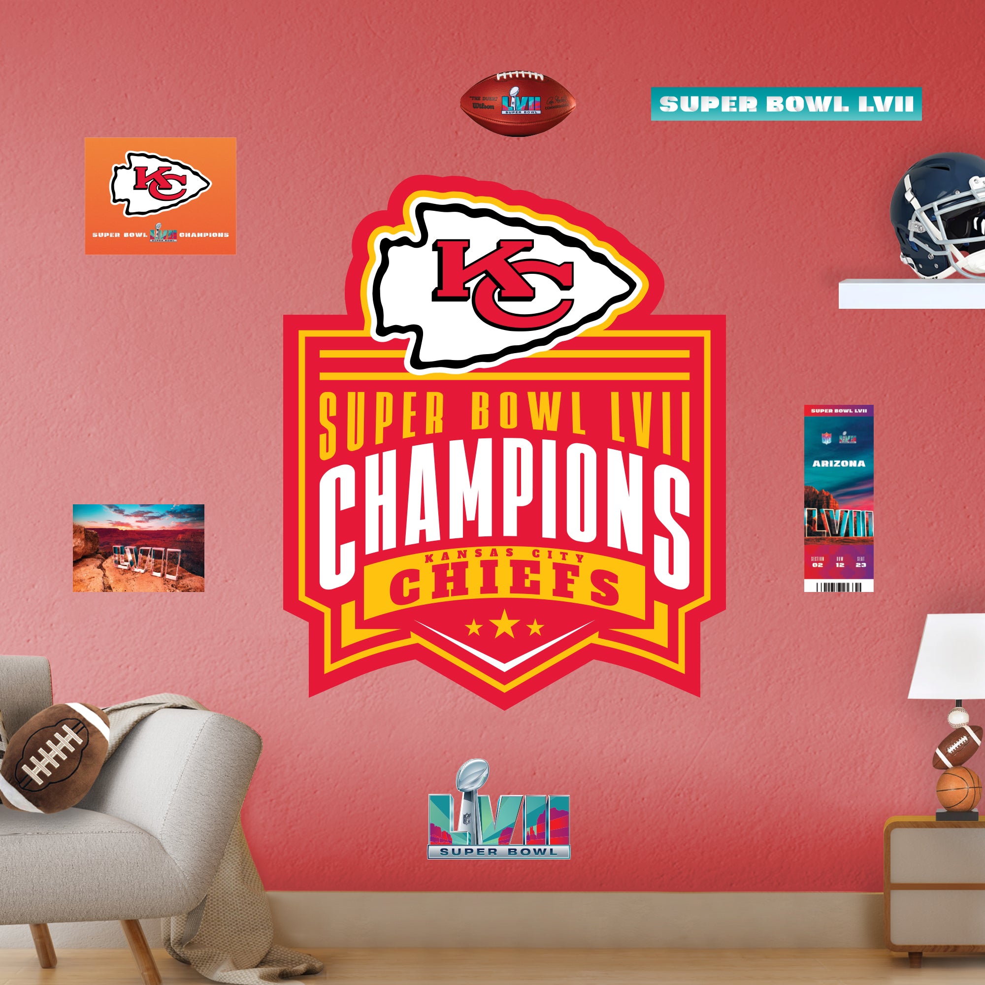 Kansas City Chiefs Wins Super Bowl LVII 2023 Champions Home Decor Poster  Canvas - REVER LAVIE