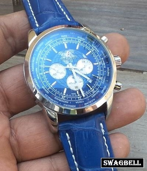 Breitling Transocean Blue Mens Watch