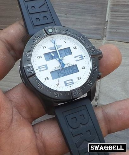 Breitling Exospace White Black Rubber Strap Watch