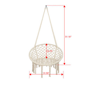 Tassel Cotton Hanging Rope Hammock Chair Swing Round Indoor Outdoor Home Garden Patio