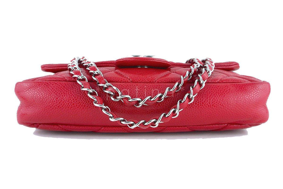 Chanel Red 10in. Soft Caviar Medium Quilted Classic Flap Bag