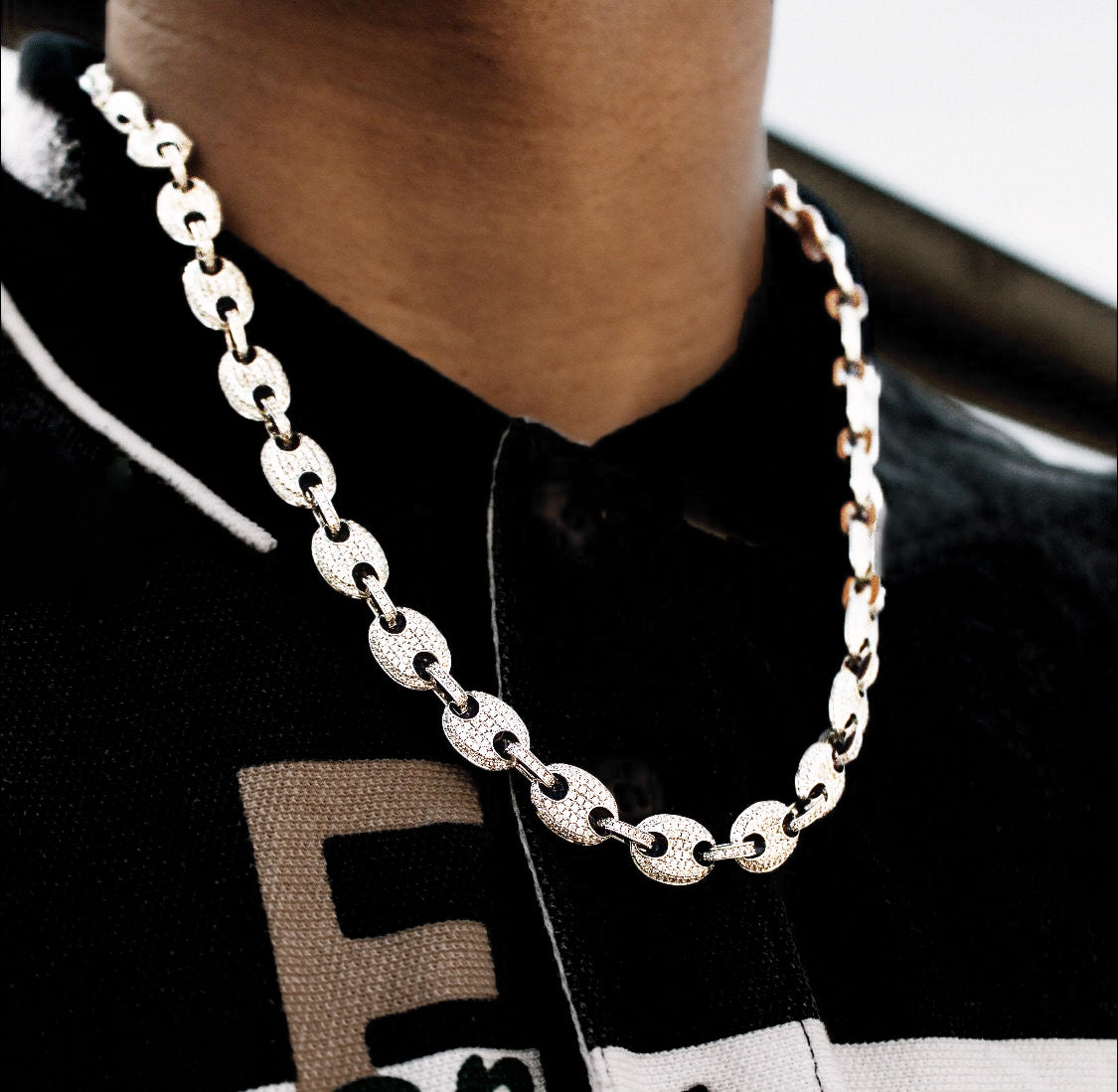 Diamond Gucci Link Chain in White Gold 