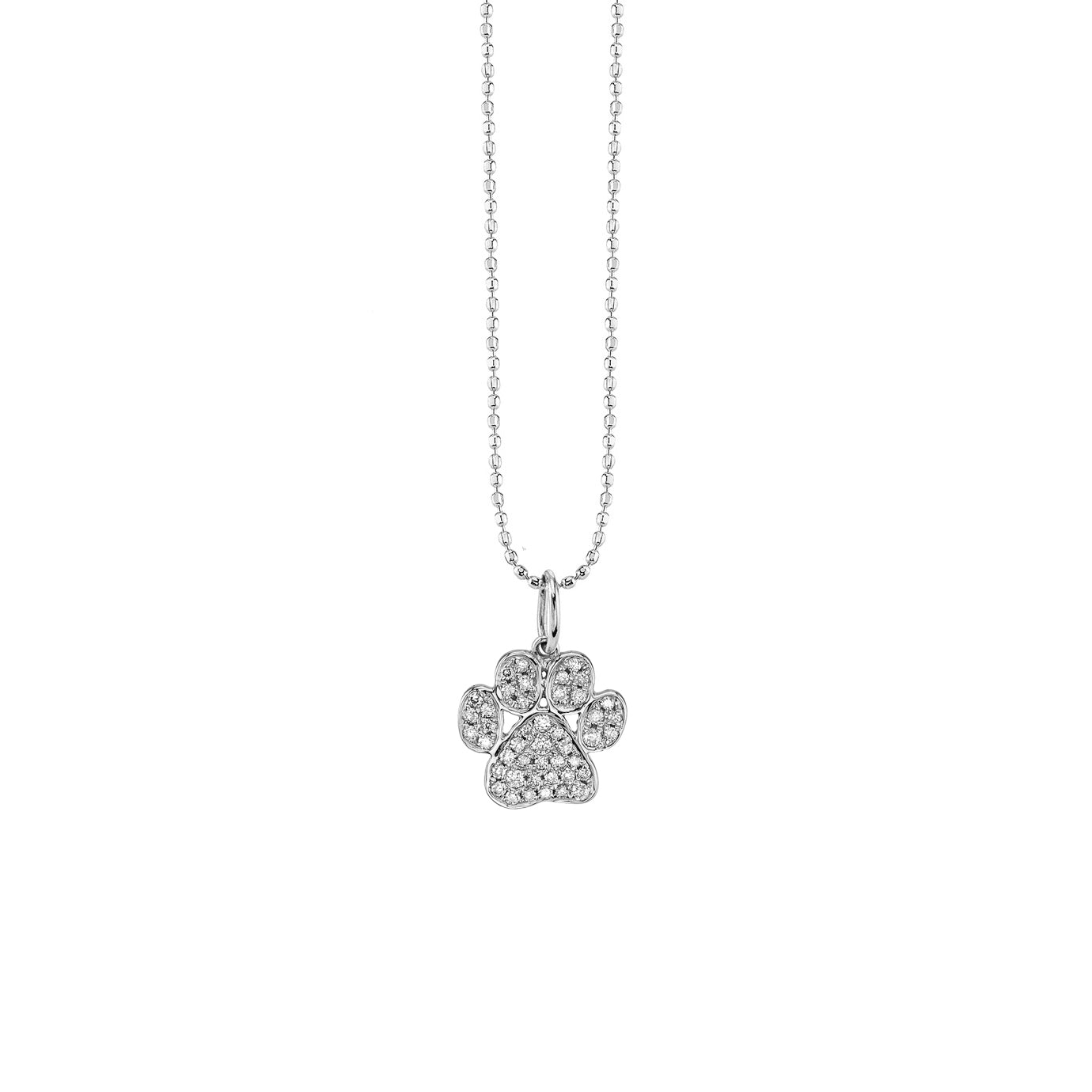 gold and diamond paw print necklace