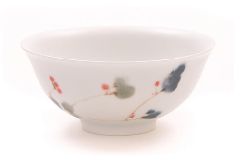 Contemporary Ceramic Bowl with Floral Motif from Jingdezhen China