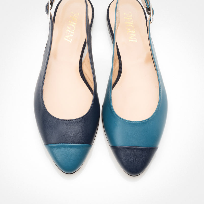 navy blue slingback flats