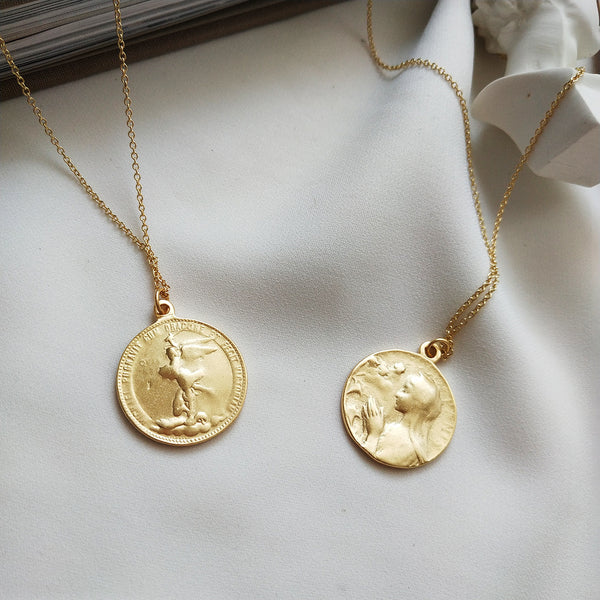 Angel Gold Coin Necklace – HELLO PARRY