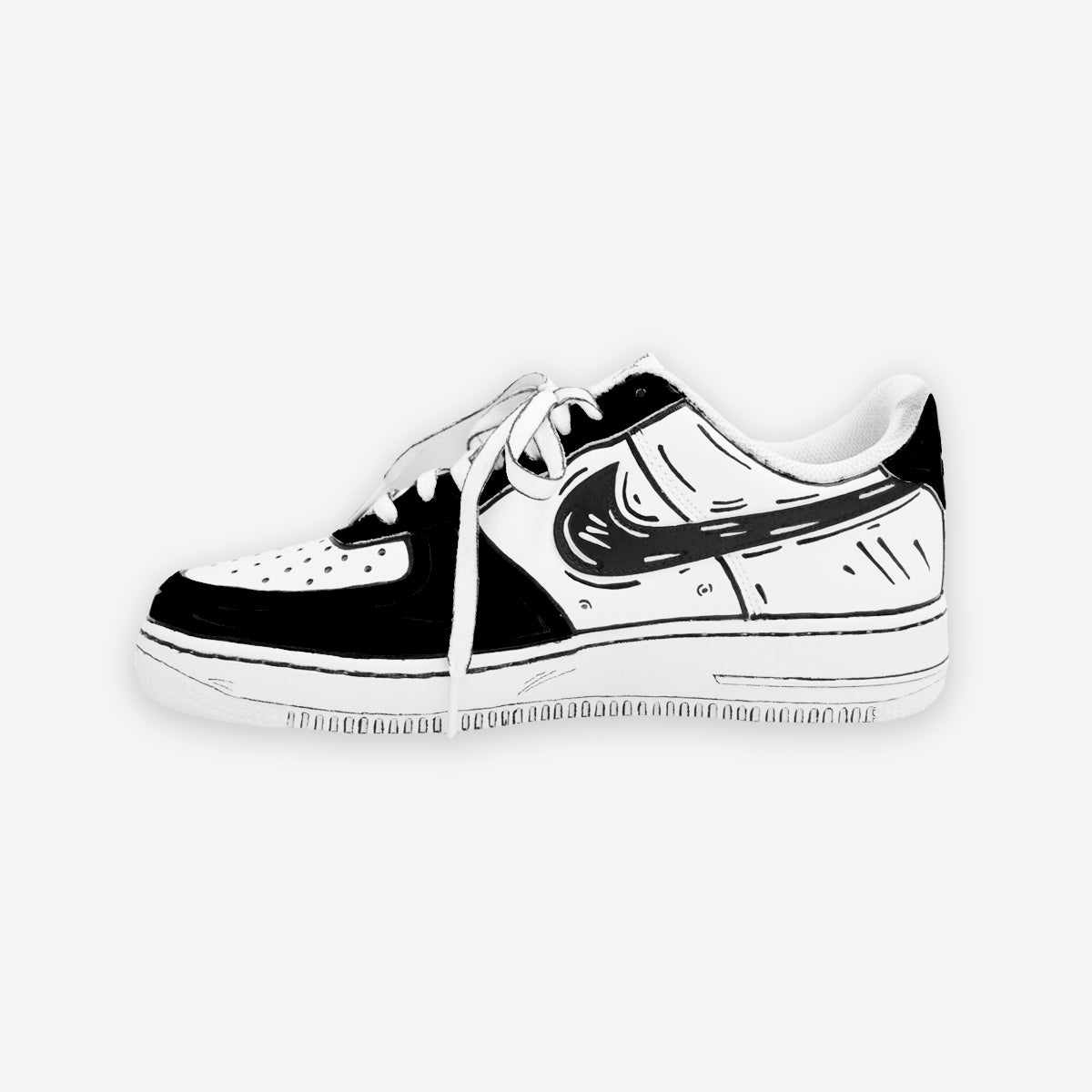 Nike Air Force 1 Black Sketch – CustomSneaker