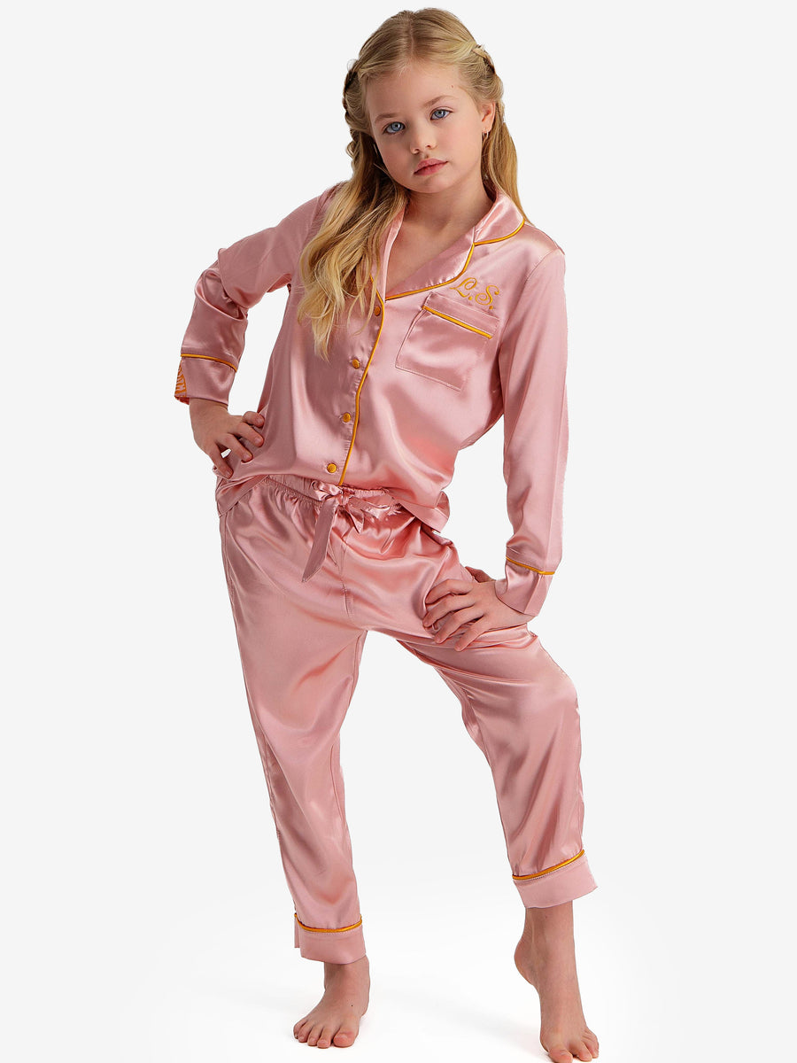 semester Concessie Zaailing Pyjama Deluxe Blush Pink Long Kids – Le Olive