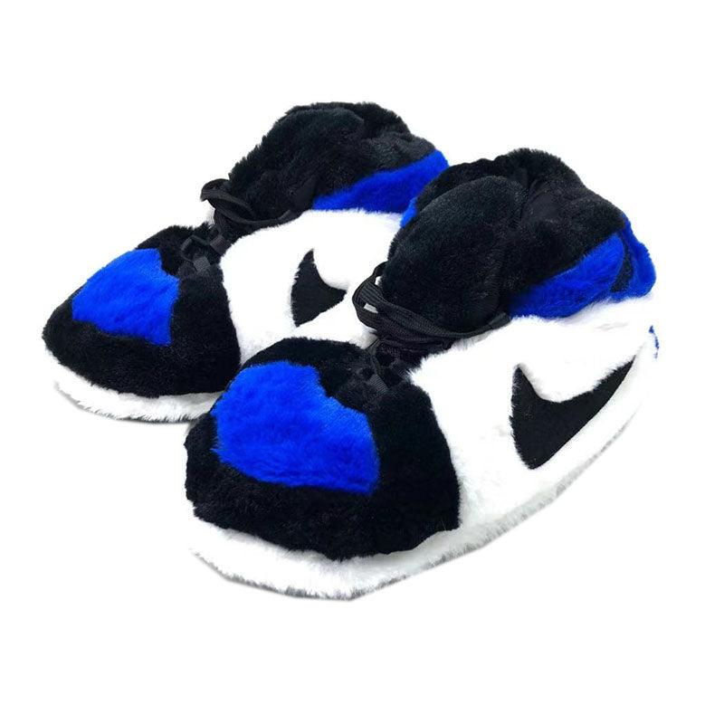 blue jordan slippers