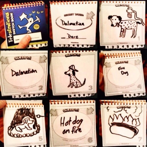 Sample round of Telestrations