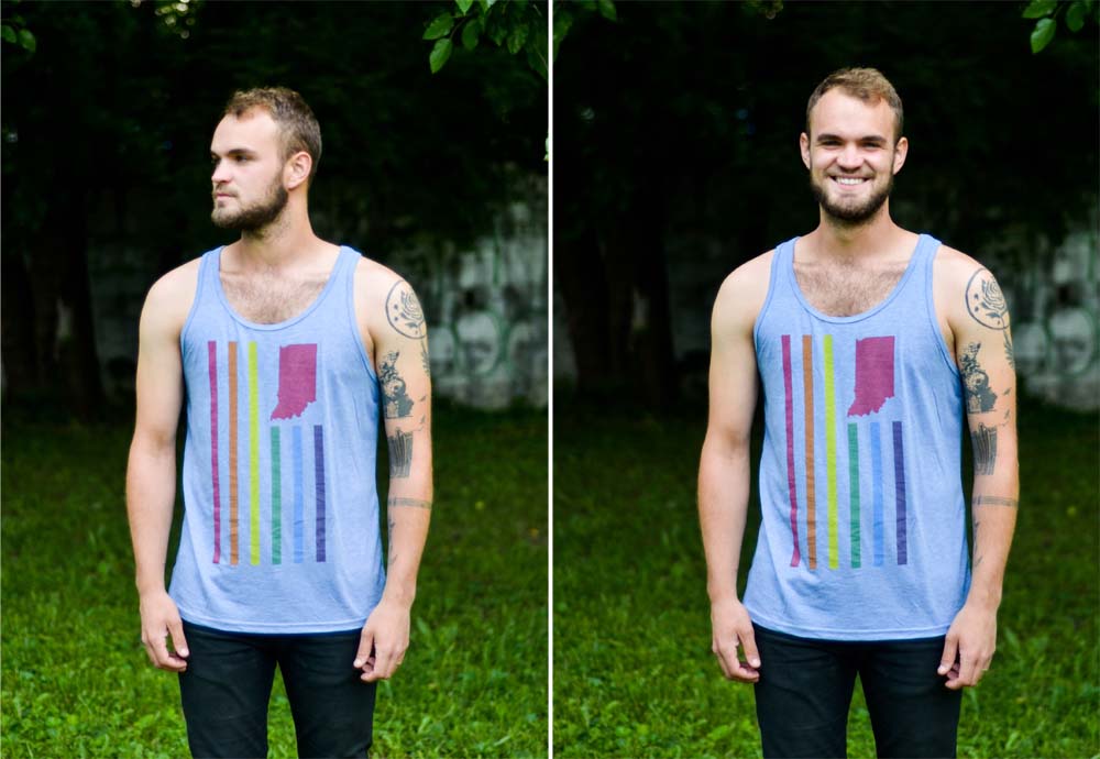 United State of Indiana USI Pride Collection Tee Blue Rainbow Tank Red 