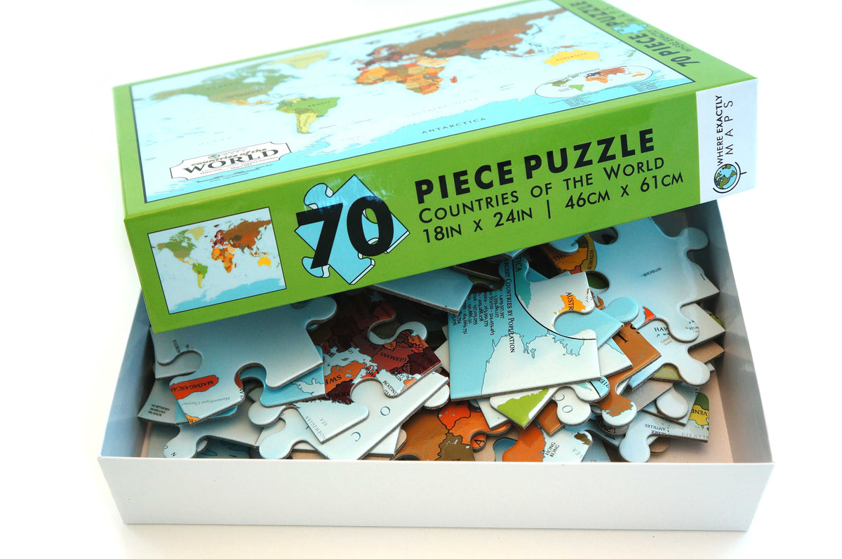 World Map 70 Piece Jigsaw Puzzle For Kids Where Exactly Maps