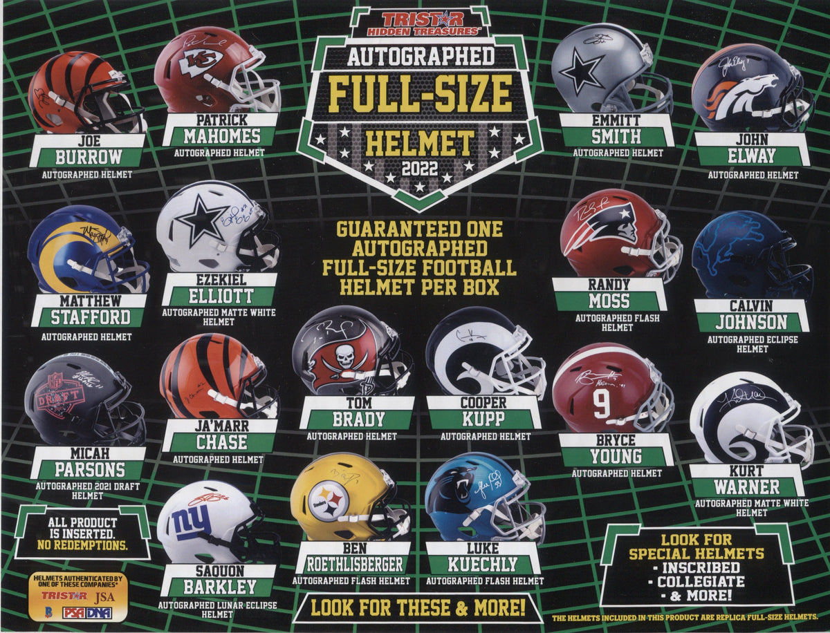 autographed full size football helmets