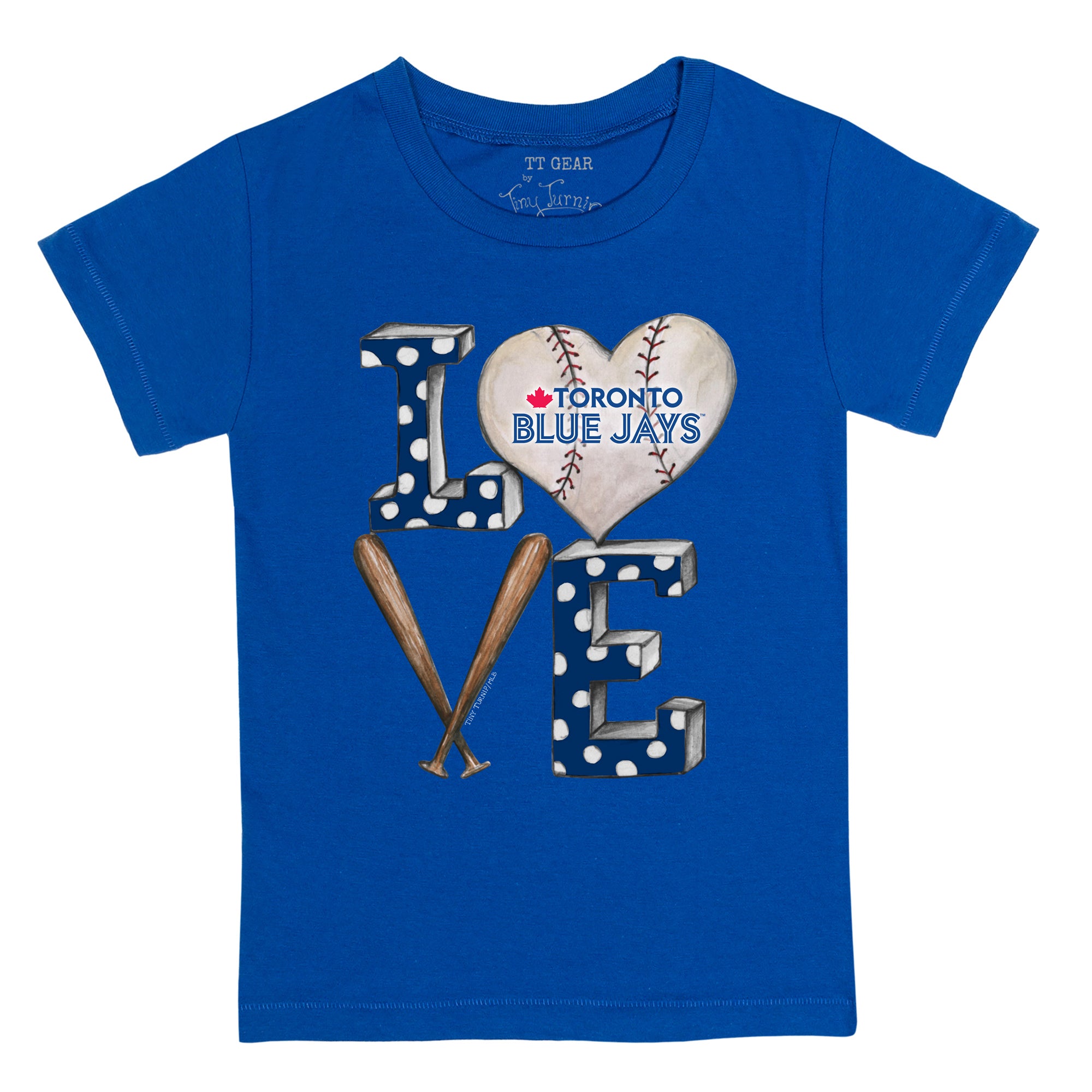 Lids Toronto Blue Jays Tiny Turnip Women's I Love Mom 3/4-Sleeve Raglan T- Shirt - White/Royal