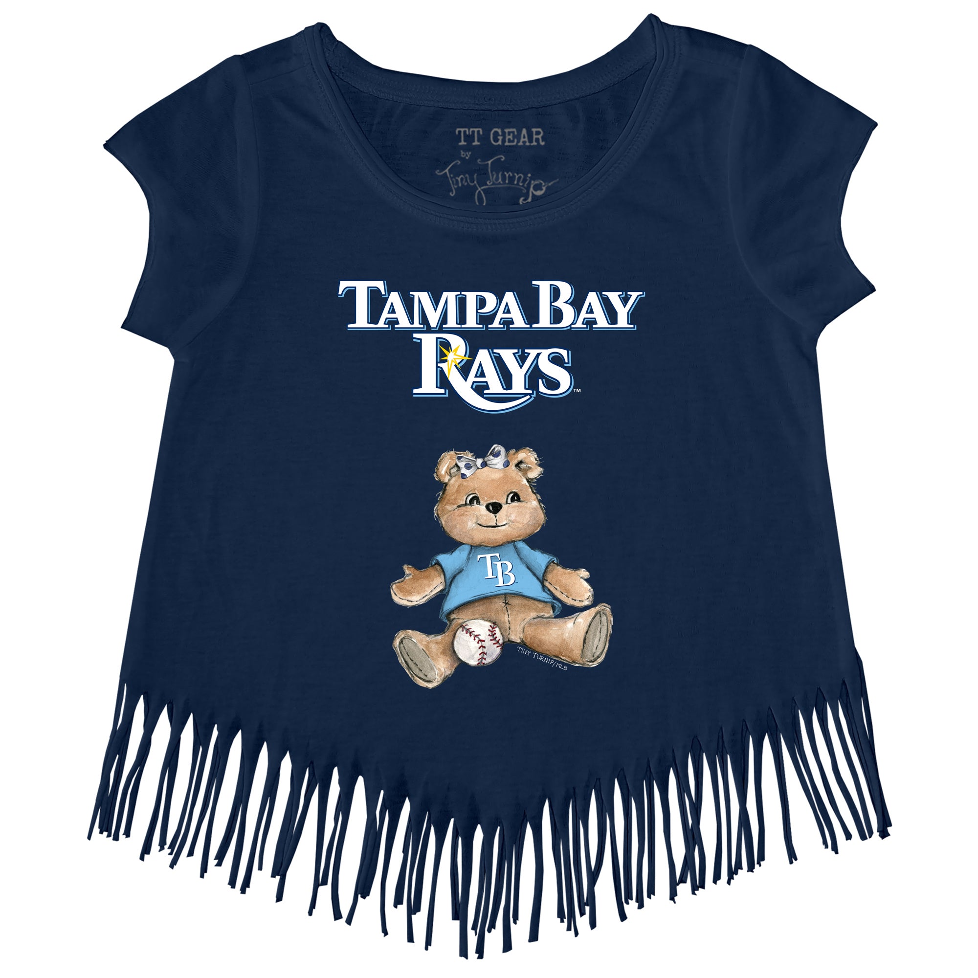 Toddler Tiny Turnip Navy Tampa Bay Rays Stacked T-Shirt