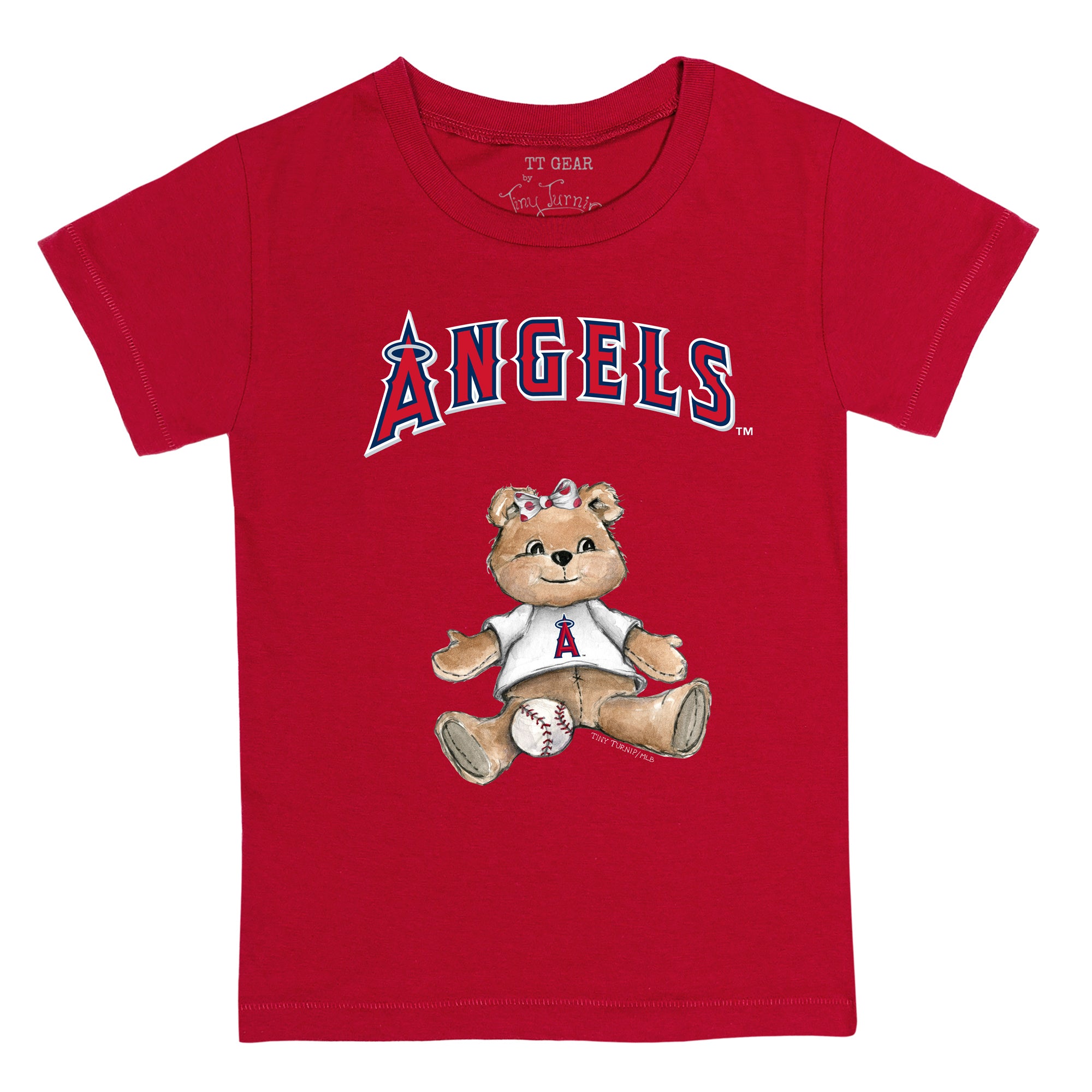 Toddler Tiny Turnip White Los Angeles Dodgers Girl Teddy T-Shirt Size: 2T