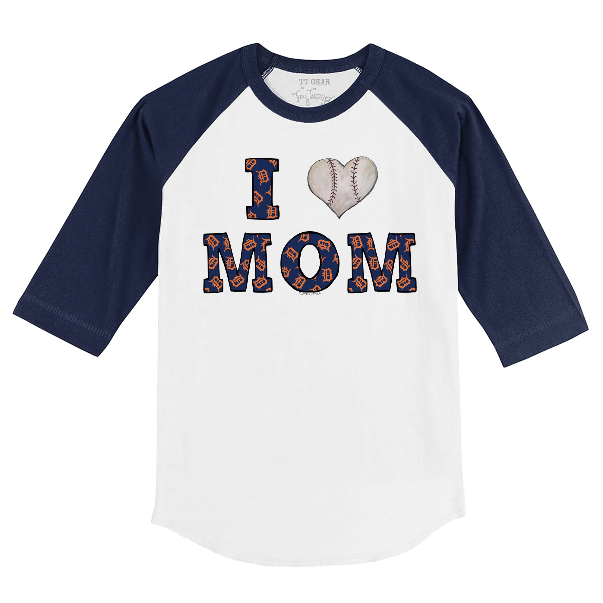 Lids Detroit Tigers Tiny Turnip Women's Logo Mom T-Shirt - Navy