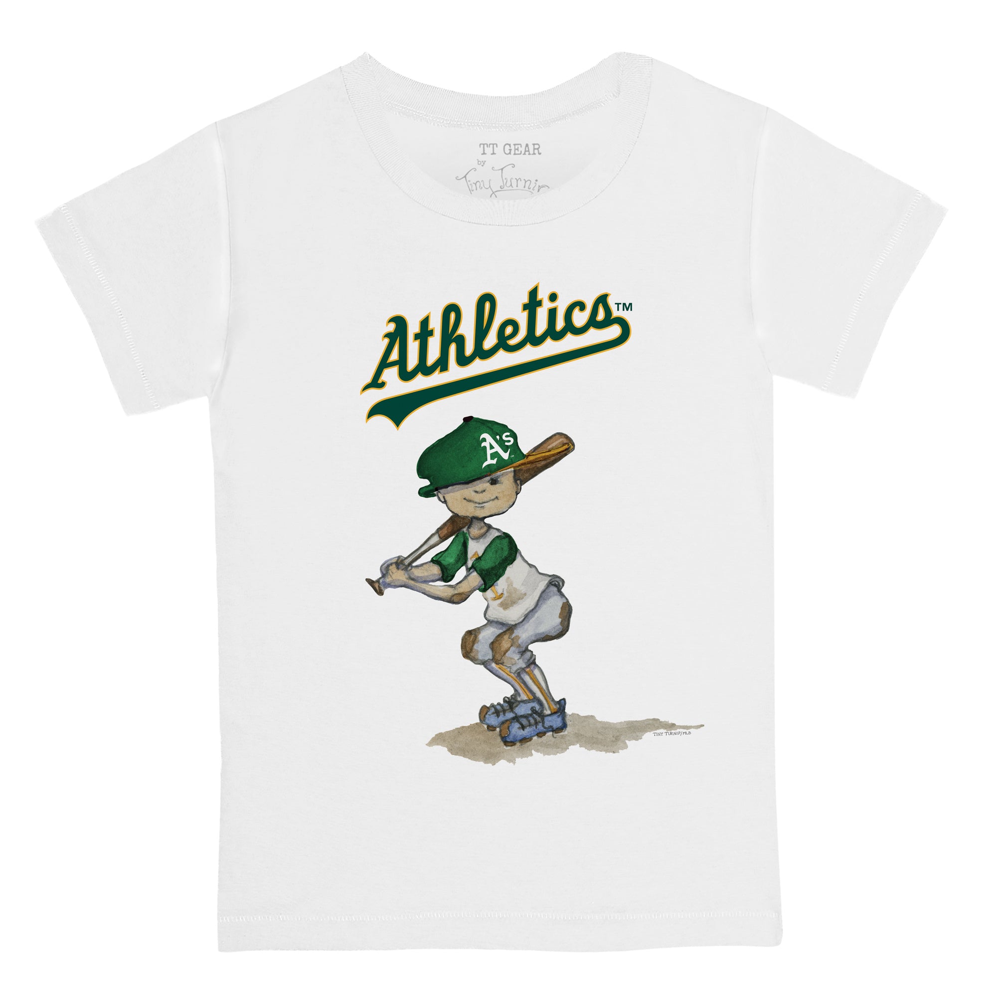 Youth Tiny Turnip White Oakland Athletics Dirt Ball T-Shirt Size: Medium