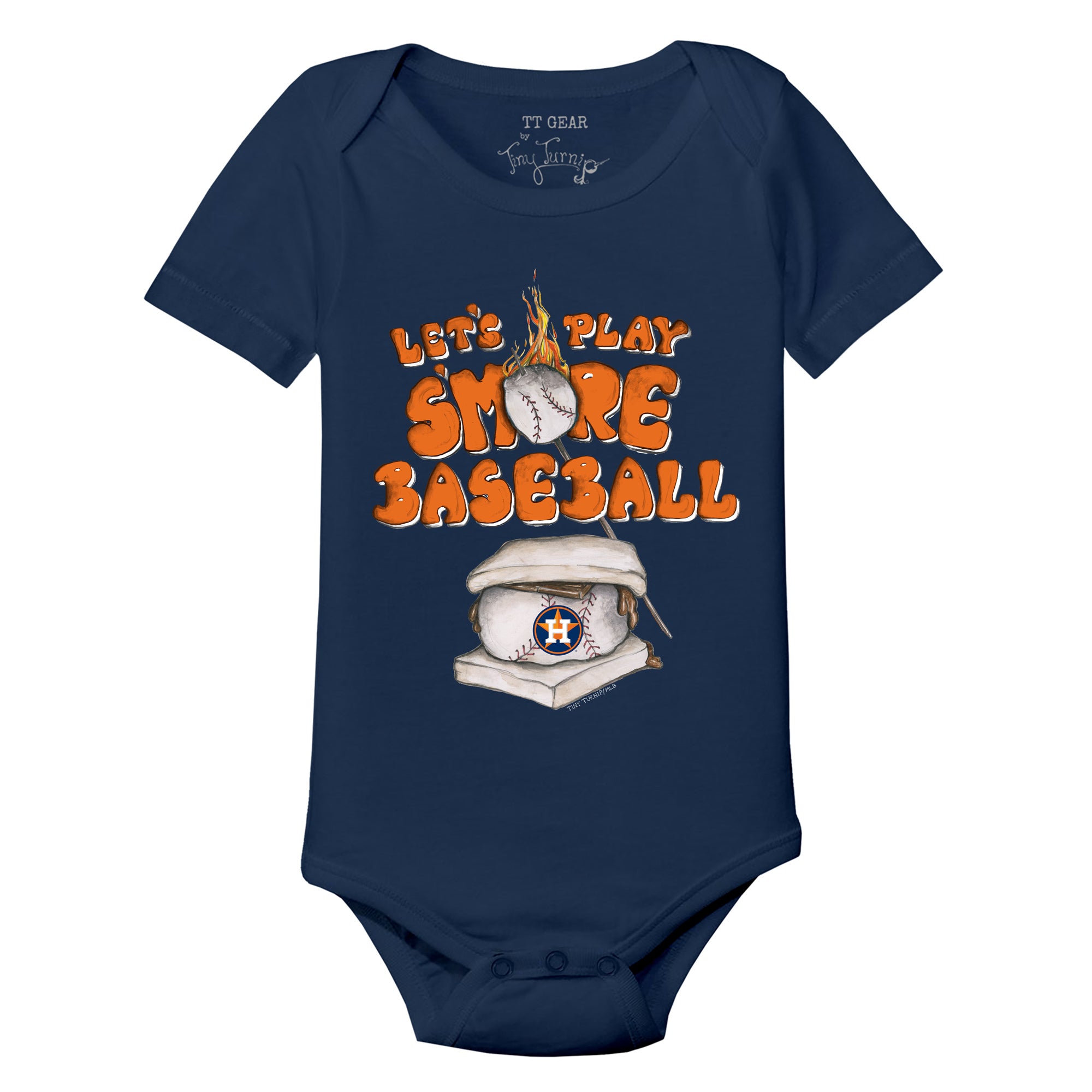 Houston Astros Tiny Turnip Girls Youth Smores Fringe T-Shirt - Navy