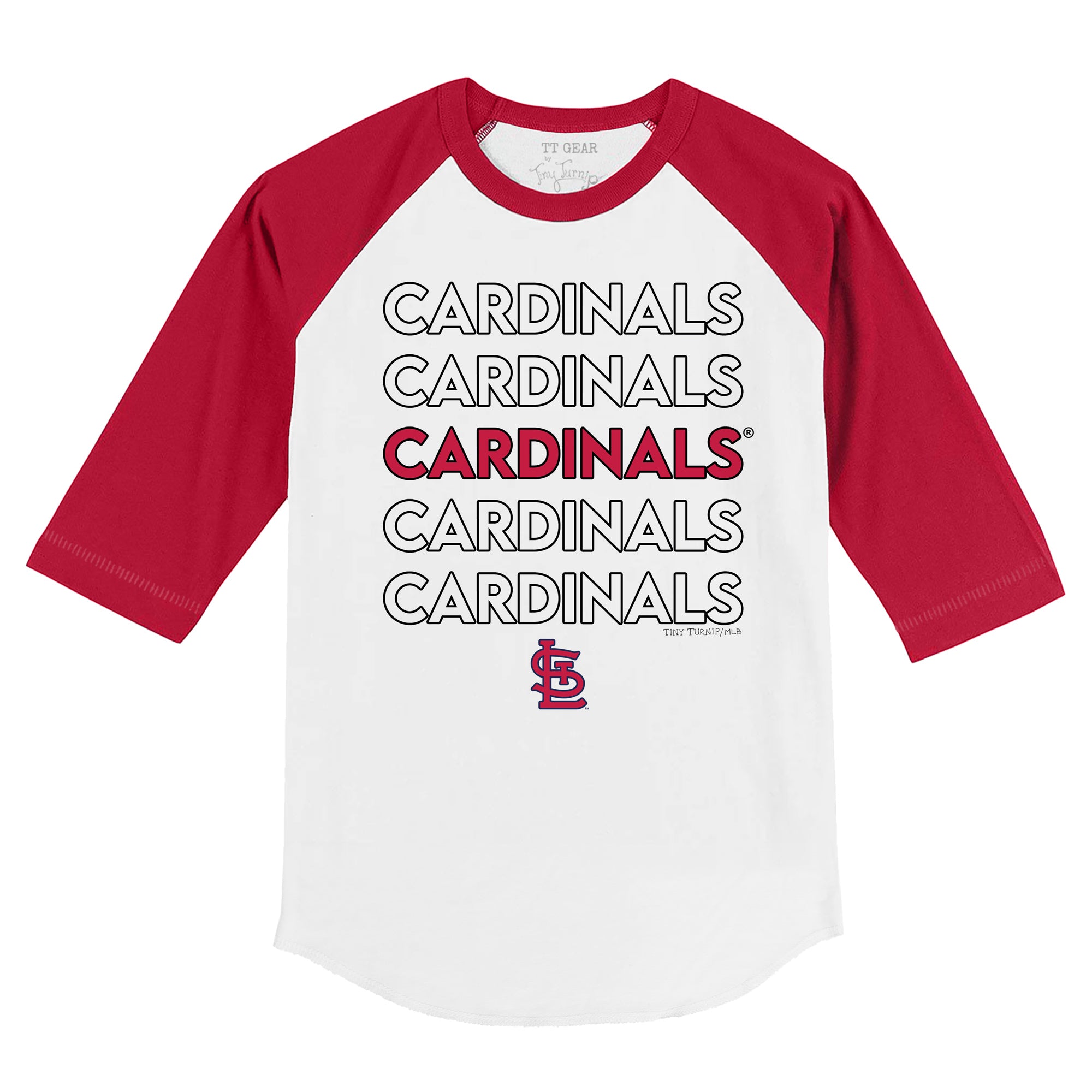 Girls Toddler Tiny Turnip Red St. Louis Cardinals Triple Scoop Fringe T-Shirt Size: 2T