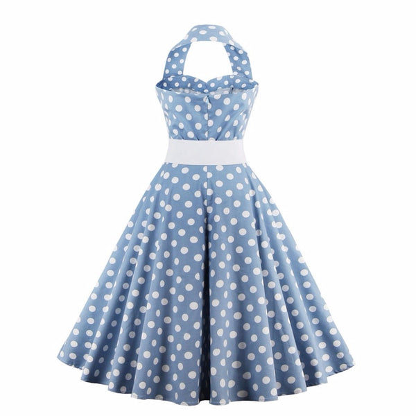 spotty halter neck dress