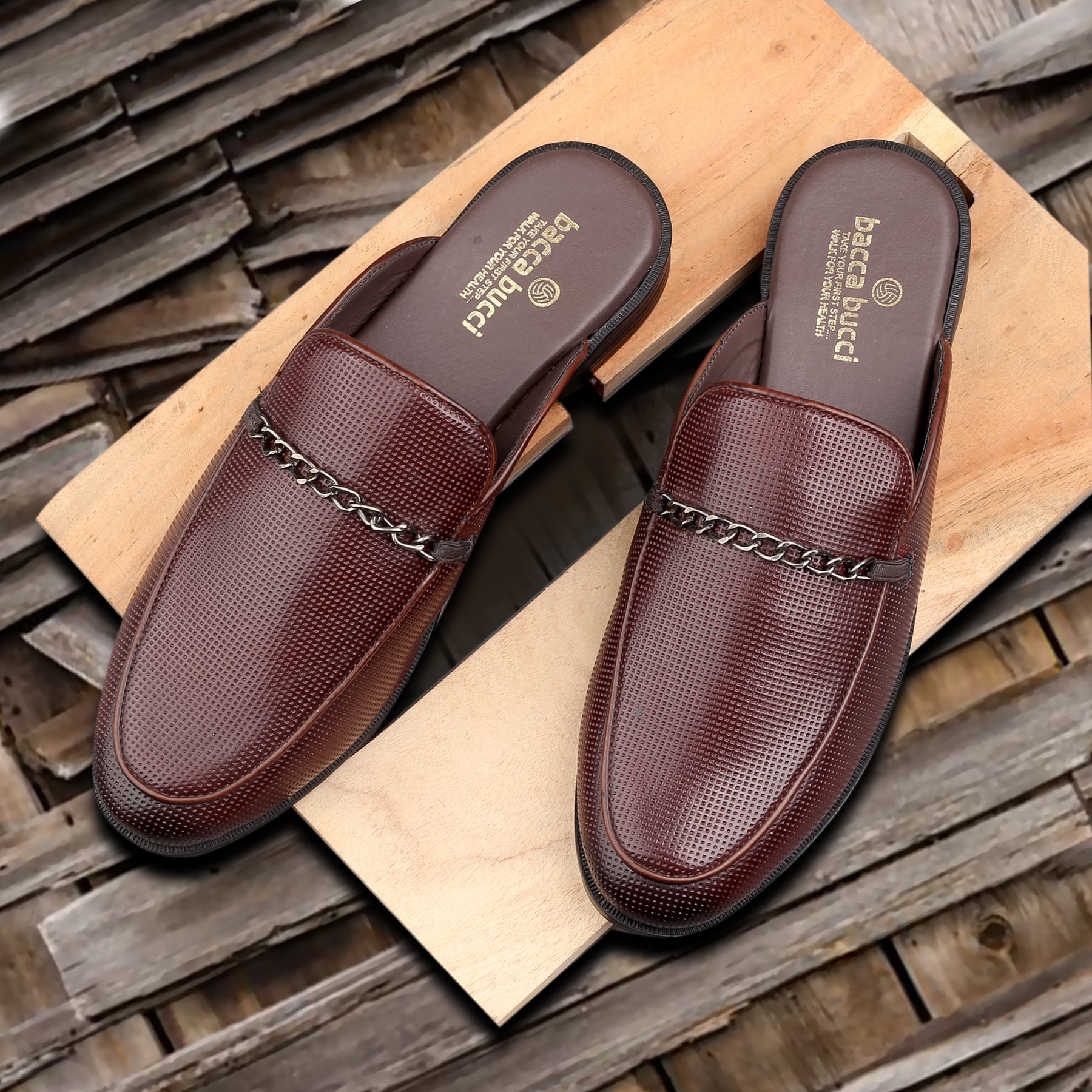 Bacca Bucci Men MOROCCO Mules Loafers Comfortable Memory Insoles