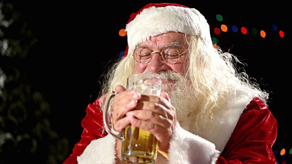 Santa Enjoying a Beer