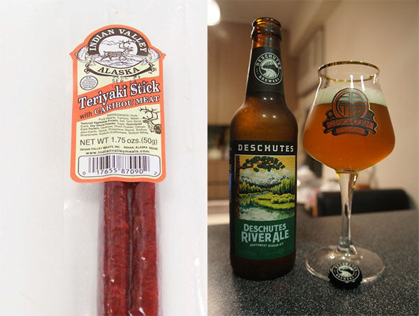 Teriyaki Caribou Jerky and Deschutes River Ale