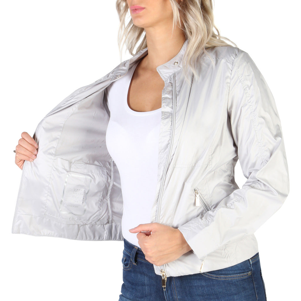 Geox - WOMEN'S GREY POLYESTER BOMBER