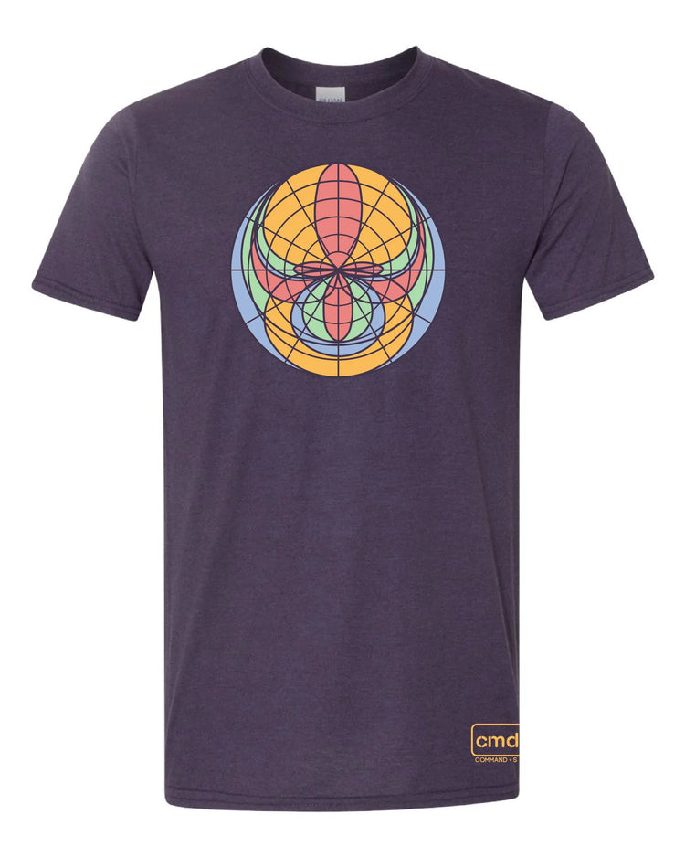 Every Polar Pattern design on dark purple audio engineer inspired tee